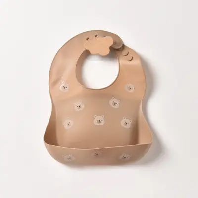 Silikon-Lätzchen Baby-Esslatz Nahrungsergänzungs-Lätzchen wasserdichtes Stereo vergrößertes Speicheltuch Bär Lebensmittelklasse Silikon-Lätzchen - 10
