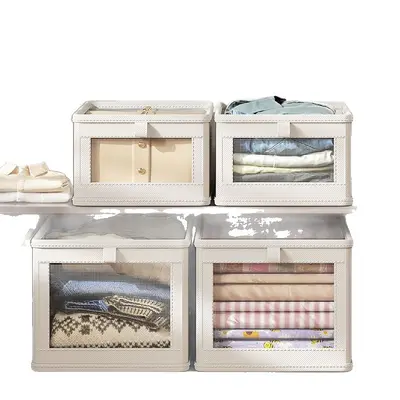Clothing storage box, large capacity, foldable fabric design
