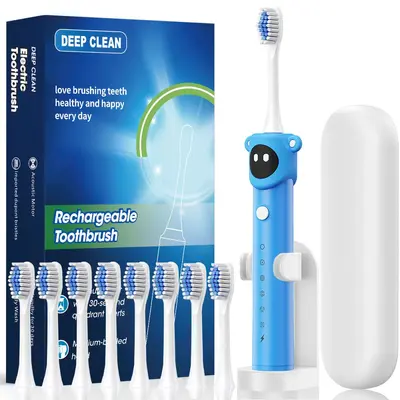 SENK-Kinderzahnbürste mit USB-Ladegerät, 6 Geschwindigkeiten, IPX7-wasserdicht, Modell 510