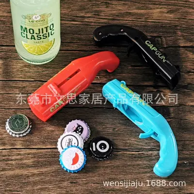 CAPGUN Pistol-Style Bottle Cap Launcher and Bottle Opener