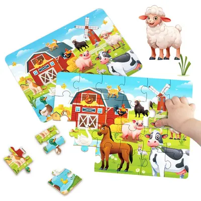 Paper Puzzles for Children Aged 3-6, Animals and Dinosaurs, Educational - 13