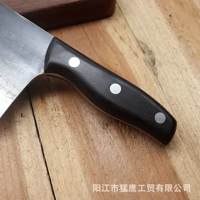 Kitchen knife set, hand-forged, stainless steel, wooden handle - 4
