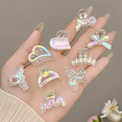 Colorful small hair clip for women princess hair accessory 2024 new side bang hair clip hair barrette hair ornament.