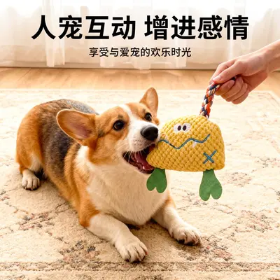 Orta ve küçük ırk köpekler için ısırmaya dayanıklı kadife peluş köpek oyuncağı