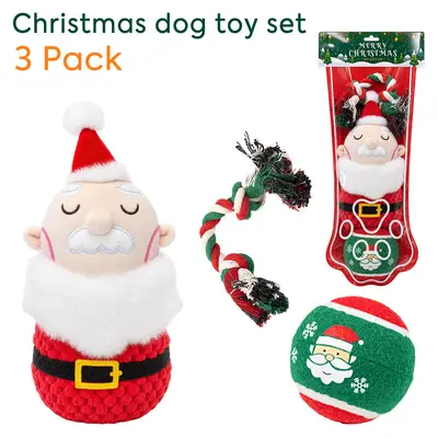 Noel köpek oyuncağı, parçalanmaz, çiğneme ve sesli - 8