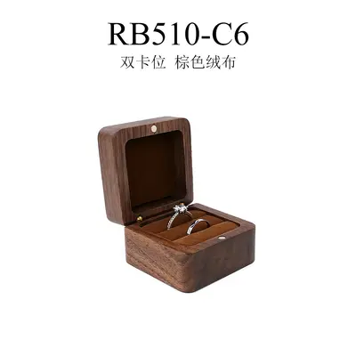 Wooden jewelry box small portable travel ring earring necklace mini jewelry storage box - 12