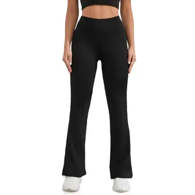 Kaldırıcı şeftali kalça yoga kloş pantolon, yüksek bel kadın fitness pantolonu