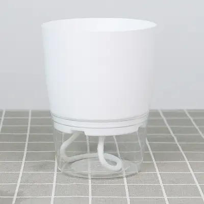 Transparent Double-Layer Self-Watering Planter, Large Diameter
