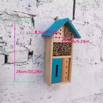 Lagerware Holz-Insektenhotel, Insektenhotel Kindergarten Schule Lernmaterial mit Solarleuchte, Bienenwabe