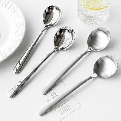 316 Stainless Steel Spoon, Long Handle, Children's Dinner Spoon