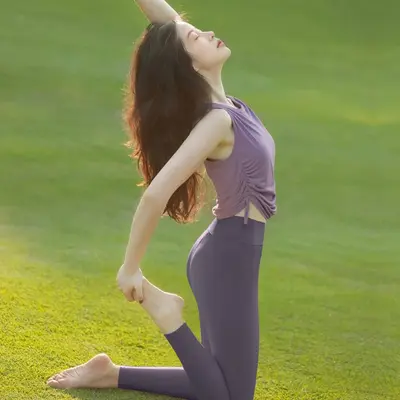 Kadın yoga üstü, kolsuz, rahat kesim, professional fitness, vücut şekillendiren - 4