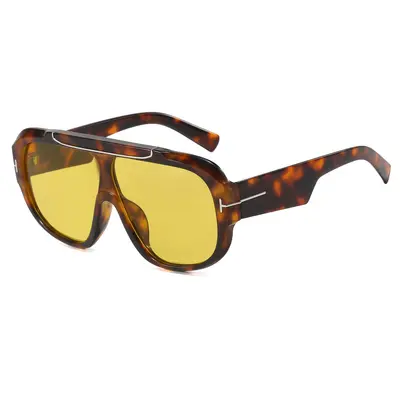 Large T-Frame Aviator Sunglasses, Unisex Fashion Style - 10