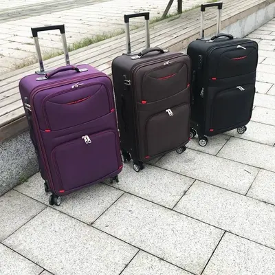 Großes Reisekoffer-Set aus Oxford-Gewebe, Trolley-Koffer für Damen und Herren, Gepäckkoffer mit mehreren Fächern, Koffer mit Zahlenschloss, robuster Lederkoffer mit Stauraum