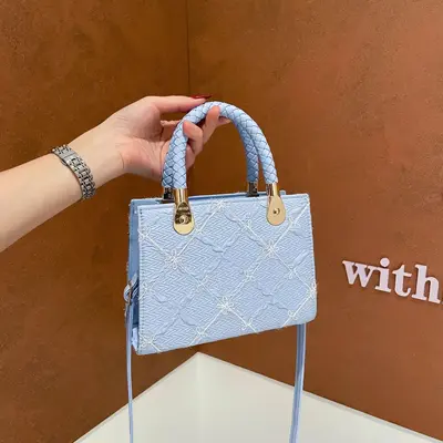 Solid Color Small Square Women's Single Shoulder Bag - 4
