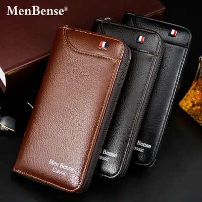 Long Men's Zip Wallet with Multiple Card Slots, Large Capacity - 1