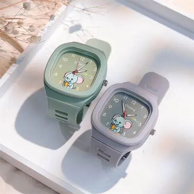 Çocuk saati kız silikon kayış, su geçirmez sevimli - 10
