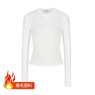 Women's Round Neck Long-Sleeve Basic T-Shirt, Slim Fit - 13