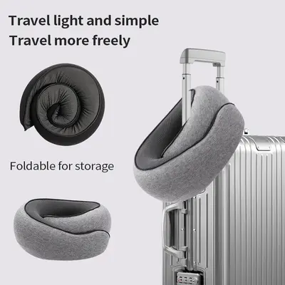 Memory Foam U-Shaped Travel Pillow, Foldable - 2