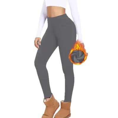 Yoga-Leggings Herbst-Winter mit Fleece, hoher Bund, hochelastisch - 8