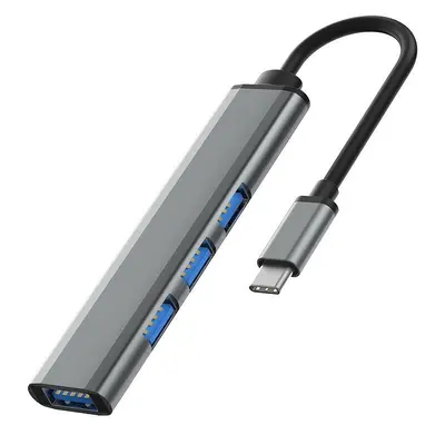 Black USB docking station USB3.0 multifunctional 4-in-1 hub computer splitter, type-c docking station