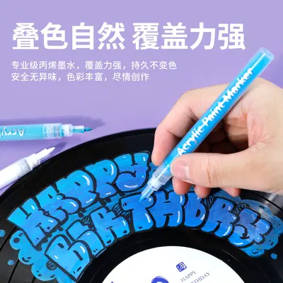 Valf işaretleyici kalem akrilik opak renkli istiflenebilir renkli profesyonel sanat DIY taş boyama seramik grafiti akrilik kalem