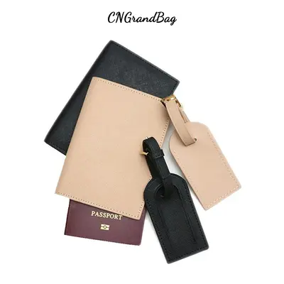 Außenhandels-Spot-Großhandel Leder-Reisepass-Halter einfacher Reiseticket-Halter multifunktionale Reisepass-Tasche Gepäckanhänger Geschenkset