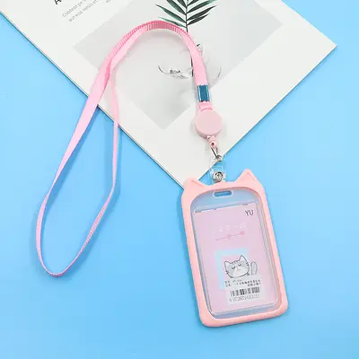 Retractable cat design student card holder with lanyard - 8