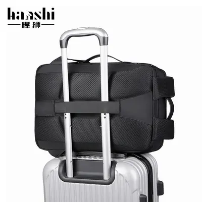 Travel men's backpack, premium fashion women's backpack, trendy business waterproof laptop bag, large capacity nylon school backpack - 5