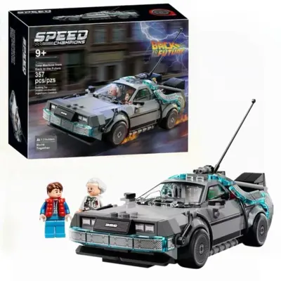 Zurück in die Zukunft DeLorean Zeitmaschine Bausatz, Lego-kompatibel