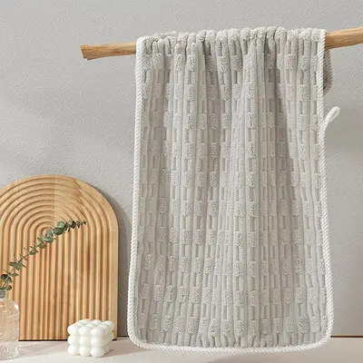 Bambus-Frottee Handtuch Set, Korallenvlies Waschlappen und Badetuch