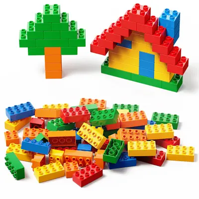 Büyük Boy Taneli Yapı Blokları, Eğitici Çocuk Oyuncağı, Erkek ve Kız - 3