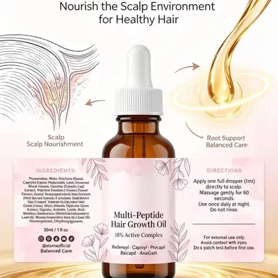 跨境热销全英文Hair Growth Oil头皮护理多肽生发油源头厂家
