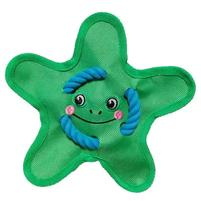 Dog Fetch Rope Toy with Squeaker, Oxford Cloth Frisbee, Durable Chew-Resistant - 6