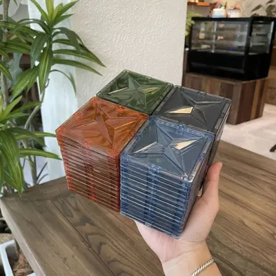 Magnetische Bausteine, bunte Fenster-Puzzle, ab 3 Jahren - 3