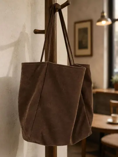 Autumn Winter Large Capacity Suede Lazy Style Single Shoulder Bag Tote Literary Student Versatile Handbag Shopping Bag - 7