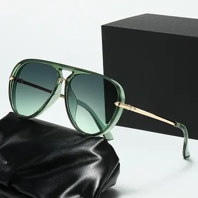 Unisex Double-Bridge Sunglasses, Large Frame, for Driving - 1
