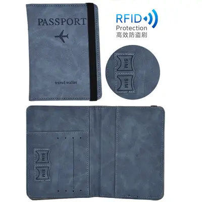 跨境现货护照夹定制pu皮革多功能卡位收纳证件包绑带旅行夹印logo - 9