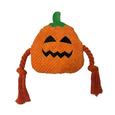Chewing Squeaky Dog Toy, Paper Cotton Rope and Pineapple Plush, Halloween Series - 8