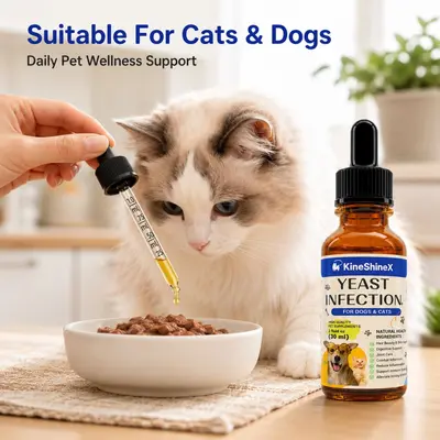 KineShineX Pet Yeast Daily Care Drops for Dog and Cat Skin and Coat