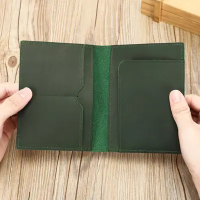 Crazy Horse Genuine Leather Passport Wallet with Card Holder - 11