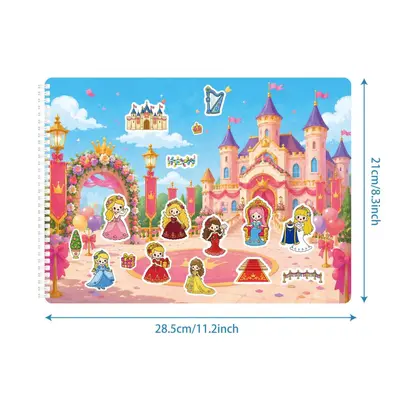 Prinzessinnen-Stickerbuch und Malbuch für Kinder, 600 Sticker, 3-8 Jahre, CPC-zertifiziert