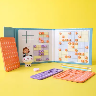 Manyetik 4'ü 1 Arada Sudoku Kitap Tipi Ebeveyn-Çocuk Zeka Oyunu - 7