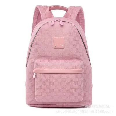 Checkerboard Letter Print Backpack, Large Capacity, for School and Travel - 9