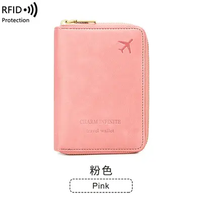 Passport Wallet Zipper Travel Document Pouch - 6