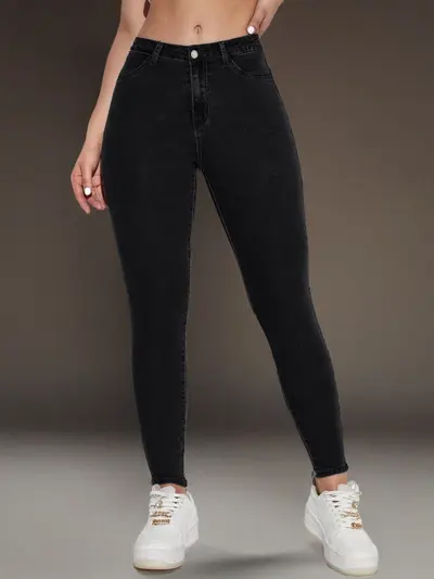 Women's Slim Pencil Jeans, Stretch Denim, High Waist
