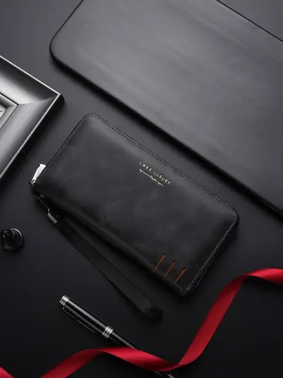Long Men's Wallet with Zipper Coin Pocket and Phone Bag - 1
