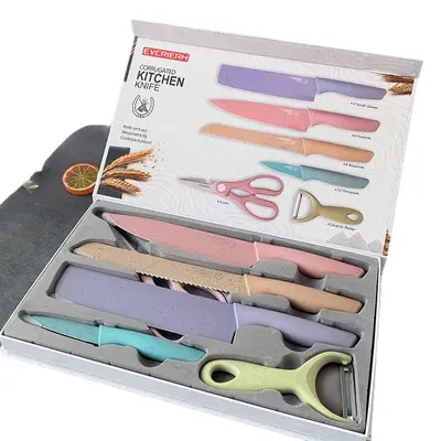 Makaron paslanmaz çelik bıçak seti, 6'lı, mutfak aletleri