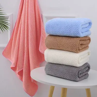 Düz ananas ekose havlu seti yumuşak ve emici çocuk yüz havlusu ev banyo havlusu mercan kadife havlu - 1