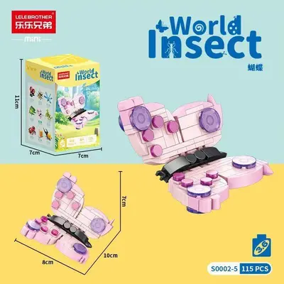 Children's Educational Building Blocks Insect Model Set with Butterfly and Scorpion - 9