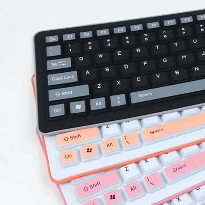 USB-Industrietastatur mit 103 Tasten und Maus-Set, kabelgebunden, faltbar, wasserdicht
